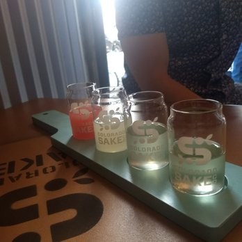 Colorado Sake - All so good!! Front to back American Standard, margarita jalapeno, horchata, strawberry jalapeno - Breweries Near Me - Denver, Colorado