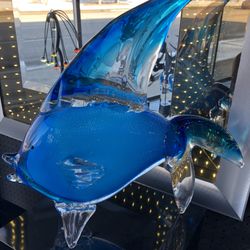 Living Modes - This is a bright electric blue glass accessory, that fits well on a pedestal or as a centerpiece. It offers a wonderfully relaxing  vibe.