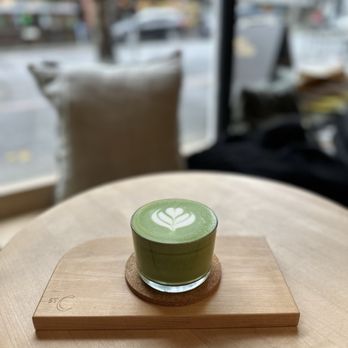 Saint Cecilia - maccha latte with oat milk - Coffee & Tea Near Me - Victoria, British Columbia