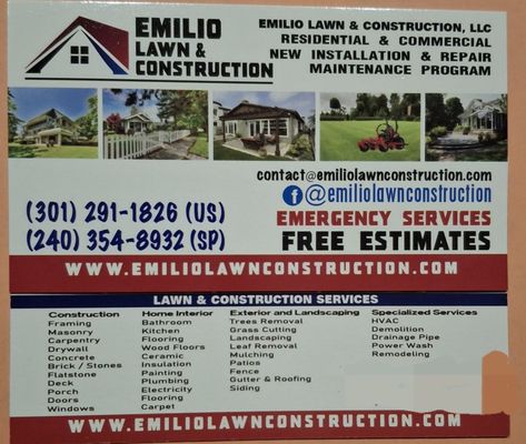 Emilio Lawn & Construction Logo