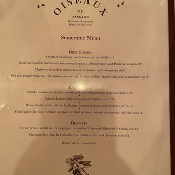 Les Oiseaux de Passage - menu - French Near Me - Montreal, Quebec Les Oiseaux de Passage - menu - French Near Me - Montreal, Quebec