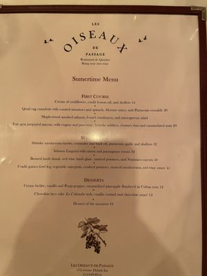 Menu photo 2 Les Oiseaux de Passage Montreal, QC Menu photo 2 Les Oiseaux de Passage Montreal, QC