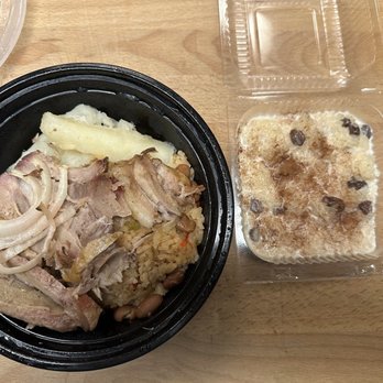 Guajiros Cuban Cafe - Congri- Red beans, rice and tender roast pork, with homemade Rice Pudding with raisins. - Cuban Near Me - Penrose, Colorado Guajiros Cuban Cafe - Congri- Red beans, rice and tender roast pork, with homemade Rice Pudding with raisins. - Cuban Near Me - Penrose, Colorado