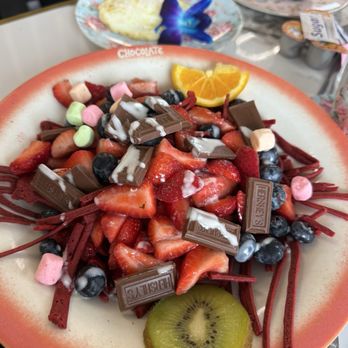 Chocolate Bar and Grill - Red velvet Spaghetti pancakes - Pancakes Near Me - Myrtle Beach, South Carolina Chocolate Bar and Grill - Red velvet Spaghetti pancakes - Pancakes Near Me - Myrtle Beach, South Carolina