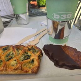 American, spinach pastry(cuz veggies), and choco dipped crookie (duh). Ready to take on my day!