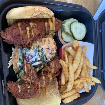 Dave's Hot Chicken - 2 slider. Remember, drink comes separate. - Chicken Shop Near Me - Tucson, Arizona Dave's Hot Chicken - 2 slider. Remember, drink comes separate. - Chicken Shop Near Me - Tucson, Arizona
