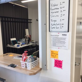 The Fresh Rinse Coin Laundry - Office area, where you can call and ask about the fluff & fold service. Get some snacks or beverages - Laundromat Near Me - Oroville, California