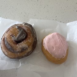 Jack's Donuts - Tiger tail and Strawberry Filled with banana
