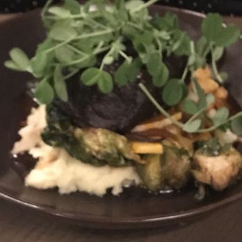 20|Twenty - Braised short ribs on garlic mashed potatoes and roasted Brussel sprouts .... excellent! - New American Near Me - Carlsbad, California 20|Twenty - Braised short ribs on garlic mashed potatoes and roasted Brussel sprouts .... excellent! - New American Near Me - Carlsbad, California