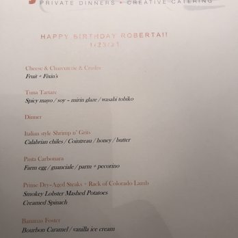 Jason's Kitchen - Menu for Mom's Birthday.... - Personal Chefs Near Me