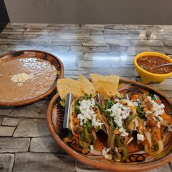 El Mexican Restaurant - Veggie Chaco tacos. No rice.