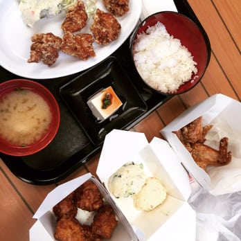 Tenkatori - Karaage set. Sweet and spicy Karaage. Teba. Potato salad. - Chicken Wings Near Me - Gardena, California