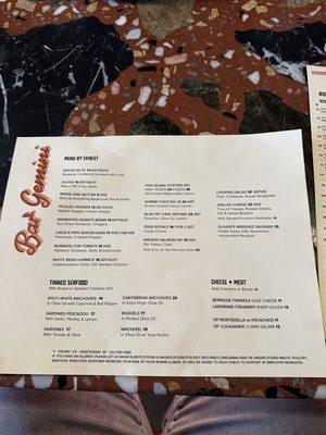 Menu photo 4 Bar Gemini San Francisco, CA Menu photo 4 Bar Gemini San Francisco, CA