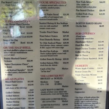Union Oyster House - Menu - Seafood Near Me - Boston, Massachusetts Union Oyster House - Menu - Seafood Near Me - Boston, Massachusetts