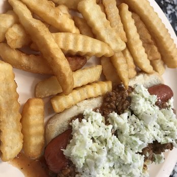 Clayton Pharmacy - Hot dog with chili and slaw, fries - Drugstores Near Me - Clayton, Georgia