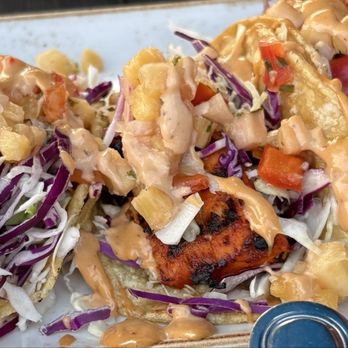 Barefoot Bar & Grill - Al Pastor Fish Tacos - New American Near Me - San Diego, California Barefoot Bar & Grill - Al Pastor Fish Tacos - New American Near Me - San Diego, California