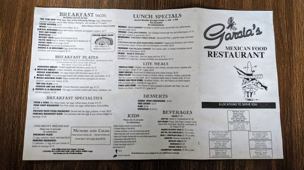 Menu photo 7 Garcias Restaurant Buda, TX Menu photo 7 Garcias Restaurant Buda, TX