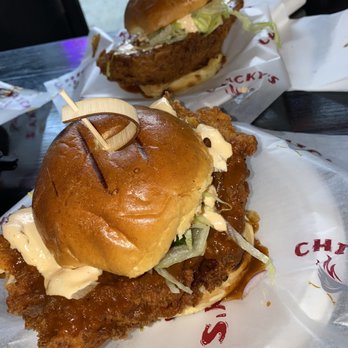 Chicky's - Chicky's Spicy Sandwich with jalapeños, onions and pepper jack cheese. - Portuguese Near Me - Jamaica, New York Chicky's - Chicky's Spicy Sandwich with jalapeños, onions and pepper jack cheese. - Portuguese Near Me - Jamaica, New York