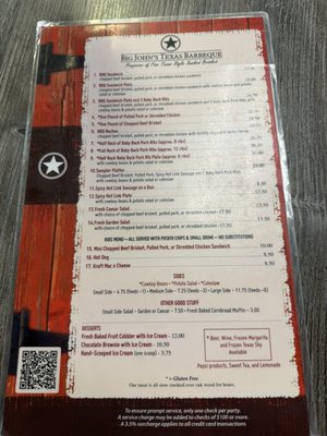 Menu photo 1 Big John's Texas BBQ Page, AZ