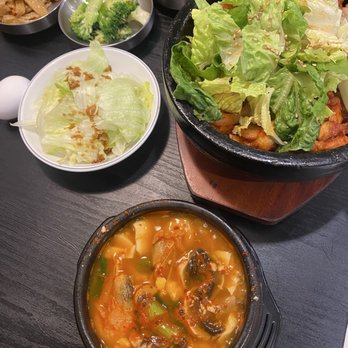 OK Tofu House - Seafood tofu soup with hot stone spicy chicken - Korean Near Me - Riverside, California