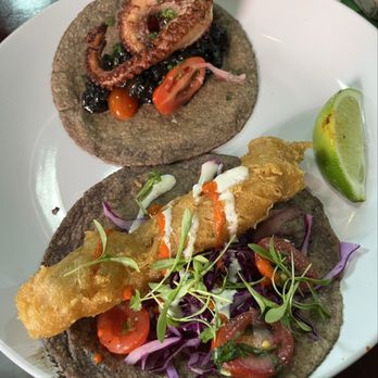 Holbox - Baja Fish Taco and Taco De Pulpo En Su Tinta - Latin American Near Me - Los Angeles, California Holbox - Baja Fish Taco and Taco De Pulpo En Su Tinta - Latin American Near Me - Los Angeles, California