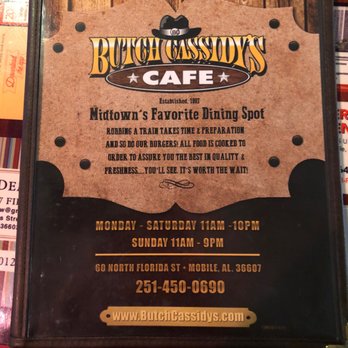 Butch Cassidy's Cafe - Burgers Near Me - Mobile, Alabama Butch Cassidy's Cafe - Burgers Near Me - Mobile, Alabama