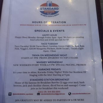 The Standard Station - Sports Bars Near Me - El Segundo, California The Standard Station - Sports Bars Near Me - El Segundo, California