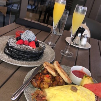 Basalt - Charcoal Buttermilk Pancakes and Country style potatoes - New American Near Me - Honolulu, Hawaii Basalt - Charcoal Buttermilk Pancakes and Country style potatoes - New American Near Me - Honolulu, Hawaii
