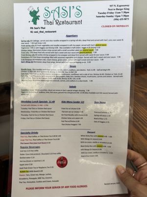 Menu photo 4 Sasi's Thai Restaurant Brownsville, TX Menu photo 4 Sasi's Thai Restaurant Brownsville, TX