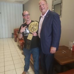 For the record, I'm roughly 6 foot. Mayor Glen Jacobs is an absolute GIANT! He's a good guy, but can be quiet intimidating even for me.
