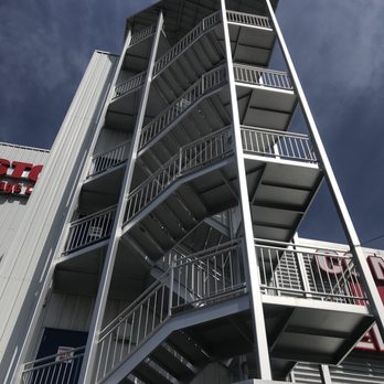 Mayer ironworks - Exterior six floor staircase for a self storage building - Metal Fabricators Near Me - Brooklyn, New York