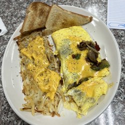 North Lima C's Waffles - Deluxe omelette with hash brown with cheese