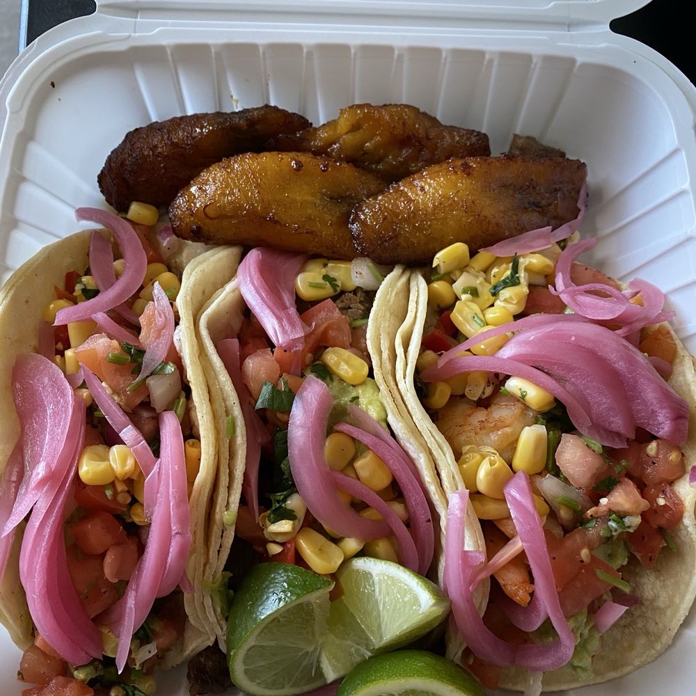 Baja’s Fresh - Three soft shell tacos and side of plantain - Tex-Mex Near Me - Cranston, Rhode Island