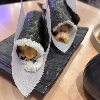 Sushi Mura - Spicy Scallop Hand Roll Langostino Lobster Hand Roll - Sushi Bars Near Me - Buena Park, California Sushi Mura - Spicy Scallop Hand Roll Langostino Lobster Hand Roll - Sushi Bars Near Me - Buena Park, California