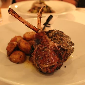 Dio Deka - Paithakia - Two double-cut Mesquite-grilled lamb chops, lemon-oregano crusted potatoes, whipped spinach - Greek Near Me - Los Gatos, California