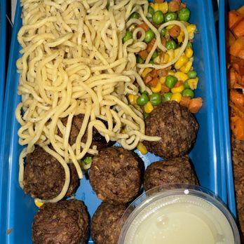 Black Market Meal Prep - 6 grams of Vegan meatballs with noodles veggies and lemon wine sauce - Food Delivery Services Near Me - Orange, California