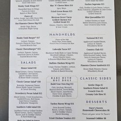 Honky Tonk National - Lunch menu