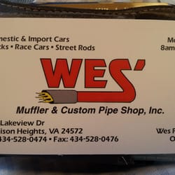 Wes' Muffler & Custom Pipe Shop - First come, first serve.