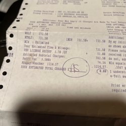 Avis Rent A Car - Original contract with discount applied.