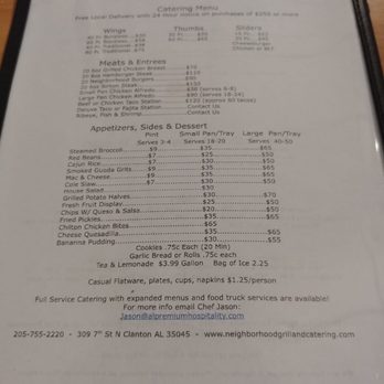 Neighborhood Grill & Catering - American Near Me - Clanton, Alabama