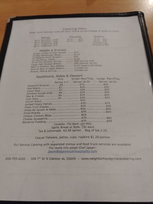 Menu photo 3 Neighborhood Grill & Catering Clanton, AL