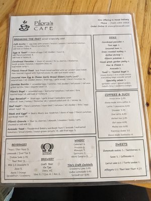 Menu photo 4 Pilora's Cafe Oshkosh, WI