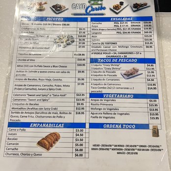 Cayo Caribe - Menu 1 - Caribbean Near Me - Dorado, Puerto Rico