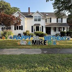 North Shore Yard Cards - Happy 50th Birthday Mike sign