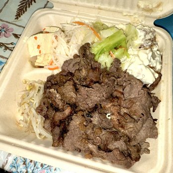 Tasty Korean BBQ - BBQ Beef - substituted rice for a 5th side dish. - Korean Near Me - Mililani, Hawaii Tasty Korean BBQ - BBQ Beef - substituted rice for a 5th side dish. - Korean Near Me - Mililani, Hawaii