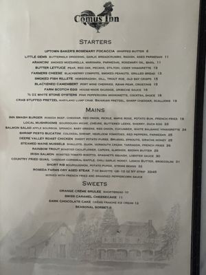 Menu photo 1 The Comus Inn Dickerson, MD