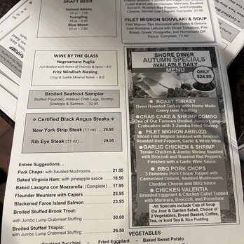 Shore Diner - Menu Nov 2022 - Diners Near Me - Egg Harbor Township, New Jersey