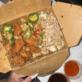 Mekong Kitchen - Crab fried rice and Salt & Pepper Fish with angel wing sauce - Laotian Near Me - Alameda, California Mekong Kitchen - Crab fried rice and Salt & Pepper Fish with angel wing sauce - Laotian Near Me - Alameda, California