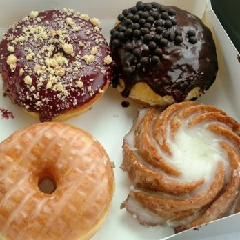 Full Circle Doughnuts - Blueberry crumble, Boston Cream, Bread Pudding Ring, Vanilla Glazed - Donuts Near Me - Homewood, Alabama