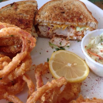 King Neptune Restaurant - Grouper Ruben, Tabasco Onion Straws, and Coleslaw - Seafood Near Me - Stuart, Florida